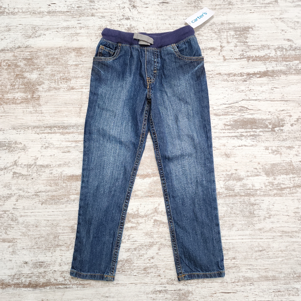 Boys Carter's Pull On Jeans Size 5 Blue Nwt